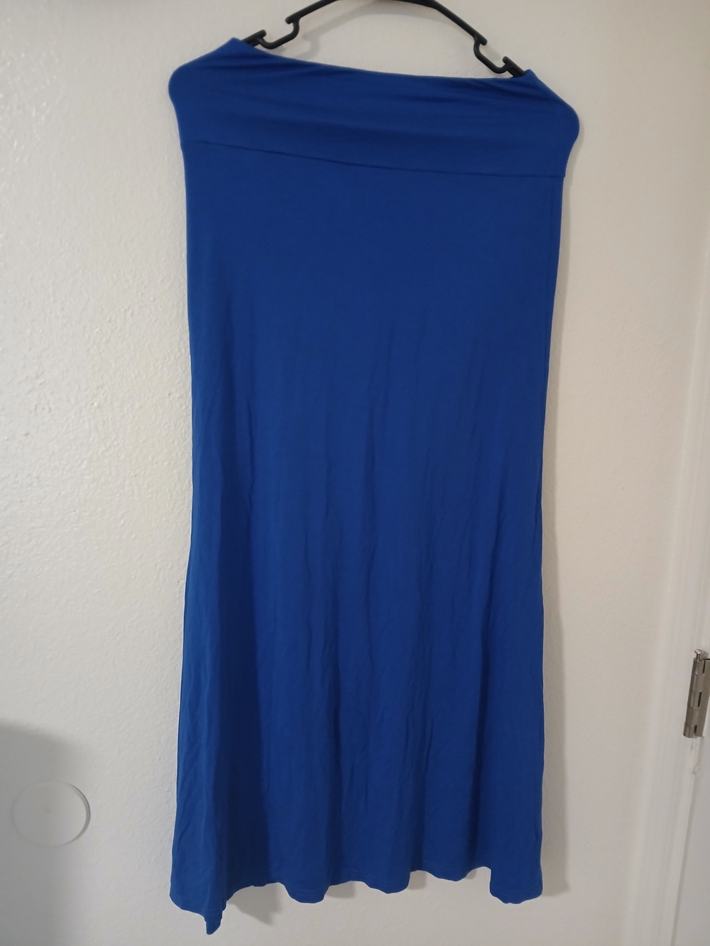 & Other Stories Cobalt Blue Maxi Skirt with Fold-Over Waist